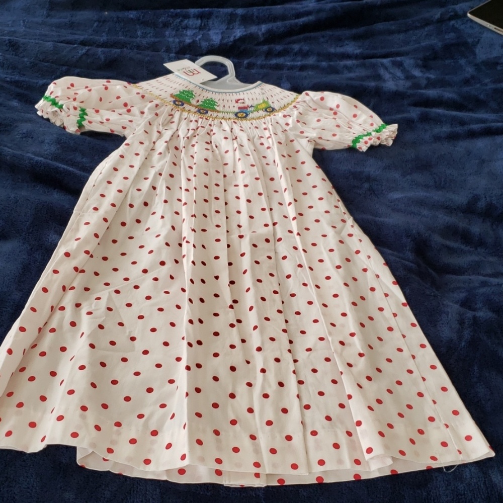 Seersucker White & Red Dress